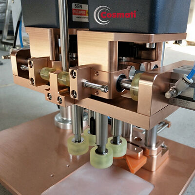 Cosmetics packing glass and plastic bottle capping sealing machine