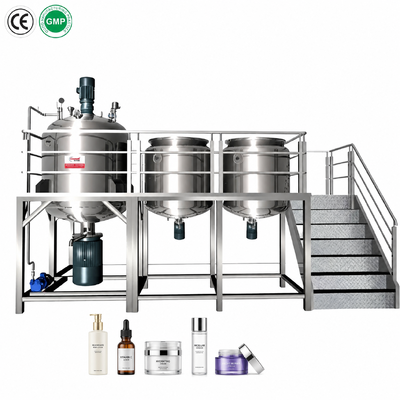 Skincare Fixed Vacuum Emulsifier Homogenizer with Water Oil Tank 1000L