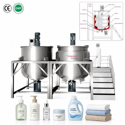 Chemical Blending Tank 3000L 304 Stainless Steel Custom Heating Homogenizer
