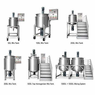 Chemical Blending Tank 3000L 304 Stainless Steel Custom Heating Homogenizer