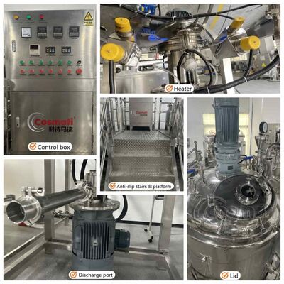 500L Vacuum Emulsifying Mixer Homogenizer Cosmetic Cream Making Machine