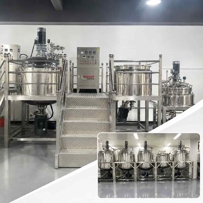 500L Vacuum Emulsifying Mixer Homogenizer Cosmetic Cream Making Machine