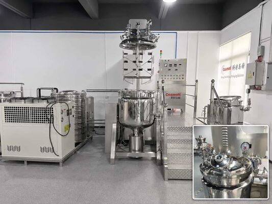 50-200L Vacuum Emulsifying Mixer Hair Mask Conditioner Cosmetic Cream Machine