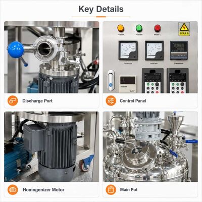 Vacuum Emulsifier Mixer 5-5000L Paste Cream Homogenizer Mixing Tank