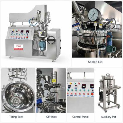 High Speed Vacuum Emulsifying Mixer Hand Cream Aloe Gel Homogenizer Machine