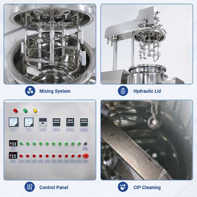 Vacuum Homogenizing Emulsifier Mixer Cream Gel Facial Cleanser Chemical Reactor