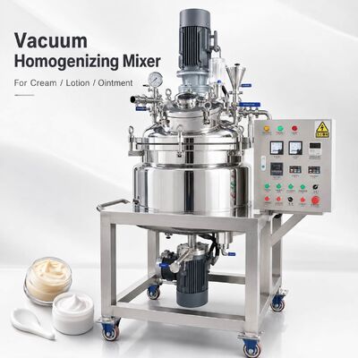 Cosmetic Cream Vacuum Emulsifying Homogenizer Agitator Machine Movable 50L 100L
