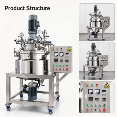Cosmetic Cream Vacuum Emulsifying Homogenizer Agitator Machine Movable 50L 100L