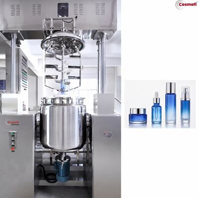 Cosmetic Cream Making Machine Heating Cooling Lotion Serum Vacuum Emulsifier