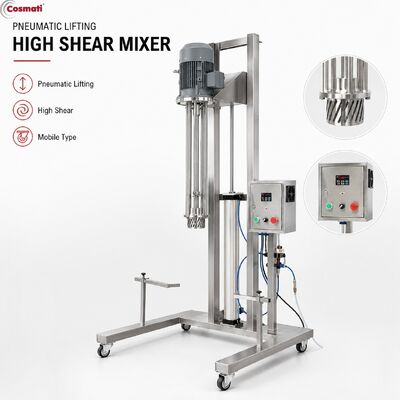 High Speed Homogenizer Pneumatic Lifting Mixer High Shear Cosmetic Cream Emulsifier