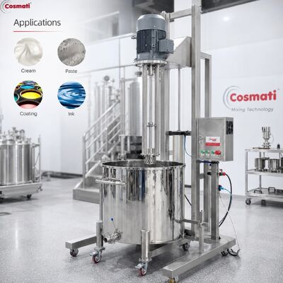 High Speed Homogenizer Pneumatic Lifting Mixer High Shear Cosmetic Cream Emulsifier