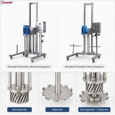 High Speed Homogenizer Pneumatic Lifting Mixer High Shear Cosmetic Cream Emulsifier