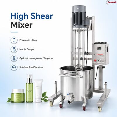 Pneumatic Lift High Shear Homogenizer Mixer for Chemical Disperser Cream Shampoo