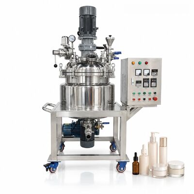 Cosmetic Lotion Vacuum Homogenizing Emulsifier Mixer Small Scale Fixed