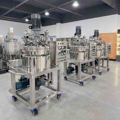 Cosmetic Lotion Vacuum Homogenizing Emulsifier Mixer Small Scale Fixed