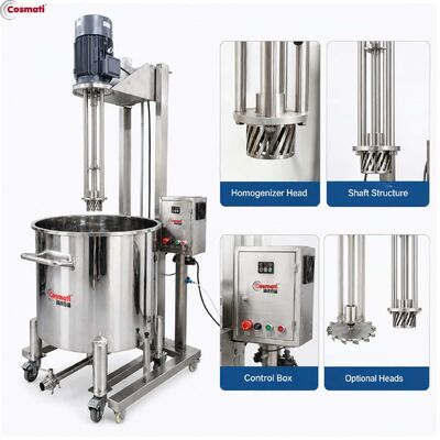 High Shear Homogenizer Mixer Pneumatic Lift for Cream Lotion Paint Pigment Disperser