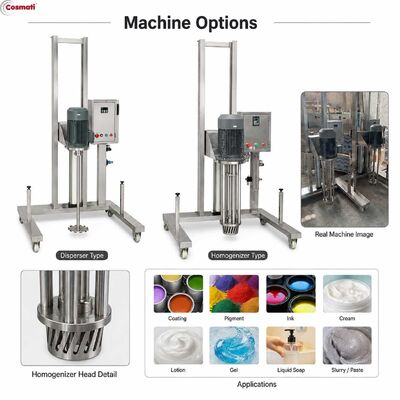 Pneumatic Lifting Homogenizer Liquid Detergent Shampoo Paint Mixing Equipment