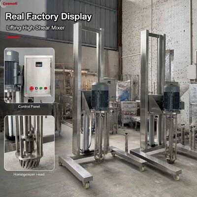 Pneumatic Lifting Homogenizer Liquid Detergent Shampoo Paint Mixing Equipment