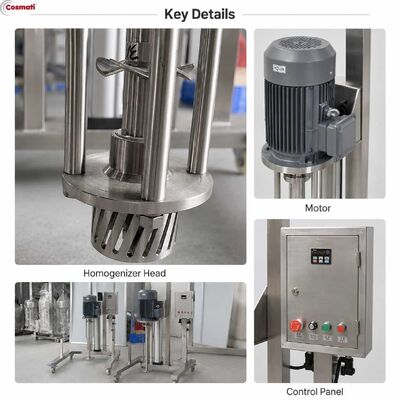 Pneumatic Lifting Homogenizer Liquid Detergent Shampoo Paint Mixing Equipment