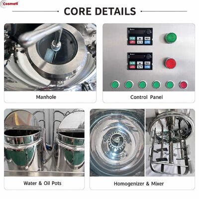 Vacuum Homogenizer Emulsifier Mixer 150L Shea Butter Cream Cosmetic Machine