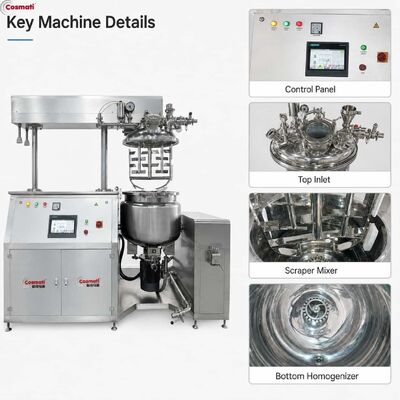 Cosmetic Mixing Tank Small Vacuum Emulsifier Homogenizer Mixer for Making Mayonnaise