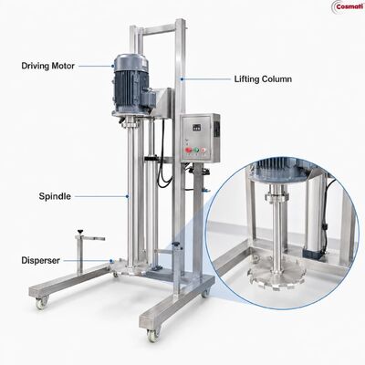 High Speed Disperser Mixer Lifting Agitator Cosmetic Chemical Equipment