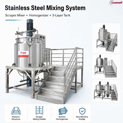 Hummus Soybean Paste High Shear Homogenizing Mixer 500L 1000L 316L