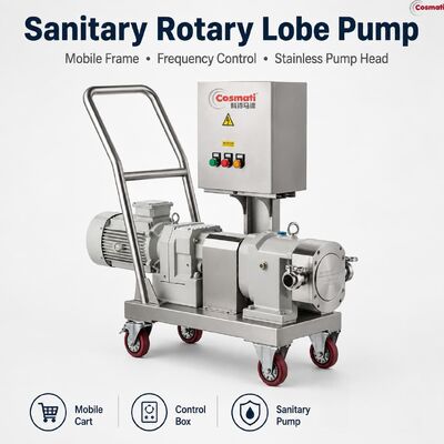 SUS304 316L Stainless Steel High Viscosity Rotor Pump Mobile Cream Paste Transfer