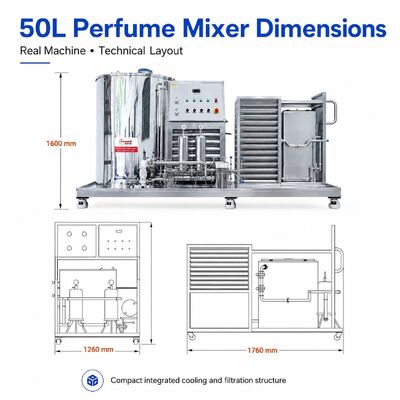 Perfume Mixing Machine 50L 100L 500L Stainless Steel Agitator Cooling Filter