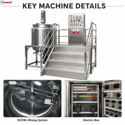 500L 2000L Liquid Soap Making Machine Heating Shampoo Agitator Mixing Tank