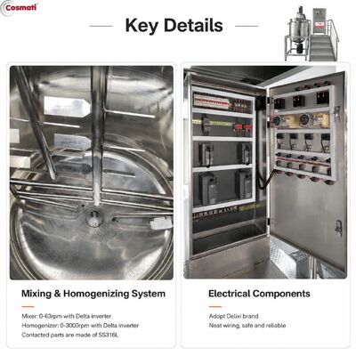 Liquid Soap Double Jacket Mixing Tank Stainless Steel Shampoo Detergent Mixer