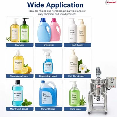 Stainless Steel Double Jacket Mixing Tank 50L 100L 200L Shampoo Liquid Soap Mixer