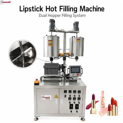 Automatic Lipstick Filling Machine 12 Nozzles Heating Stirring Makeup Production