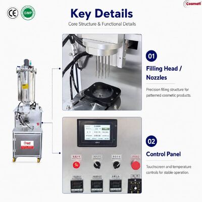 3D Pattern Cosmetic Filling Machine Single Color Pearl Cream Lotion Foundation Filler