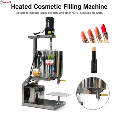 6-12 Nozzles Lipstick Filling Machine Heating Stirring Lip Balm Hot Wax Filler