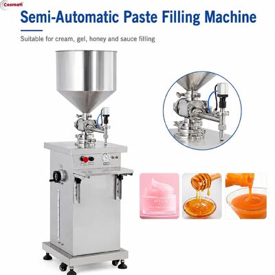 Semi Automatic Cream Lotion Filling Machine 30L Hopper Liquid Detergent Filler