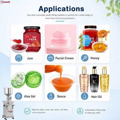 Semi Automatic Cream Lotion Filling Machine 30L Hopper Liquid Detergent Filler