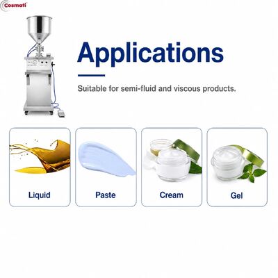 Semi Automatic Volumetric Filling Machine Gear Pump Cosmetic Cream Shea Butter Filler