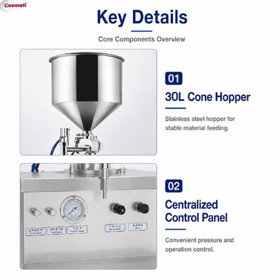 Semi Automatic Volumetric Filling Machine Gear Pump Cosmetic Cream Shea Butter Filler