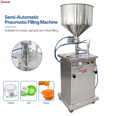 Semi Automatic Pneumatic Piston Filling Machine High Viscosity Cream Paste 10-1000mL