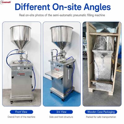 Semi Automatic Pneumatic Piston Filling Machine High Viscosity Cream Paste 10-1000mL