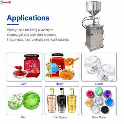 Semi Automatic Pneumatic Piston Filling Machine High Viscosity Cream Paste 10-1000mL