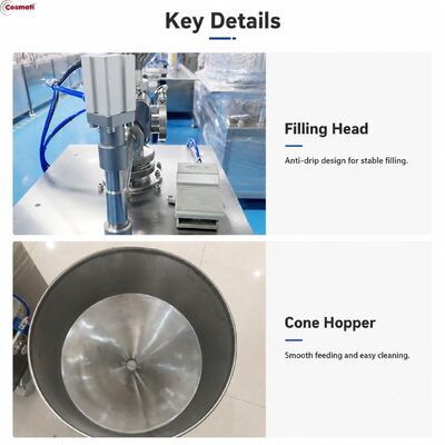 Pneumatic Paste Filling Machine 10-100mL Semi Automatic Cream Ointment Sauce Filler