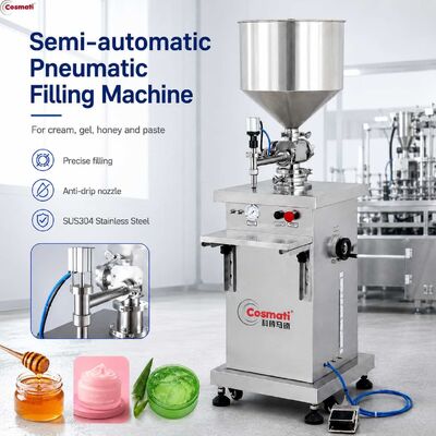 Pneumatic Paste Filling Machine 10-100mL Semi Automatic Cream Ointment Sauce Filler