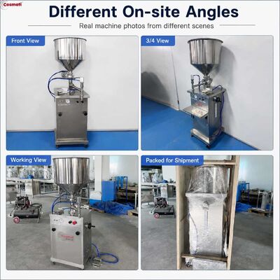 Pneumatic Paste Filling Machine 10-100mL Semi Automatic Cream Ointment Sauce Filler