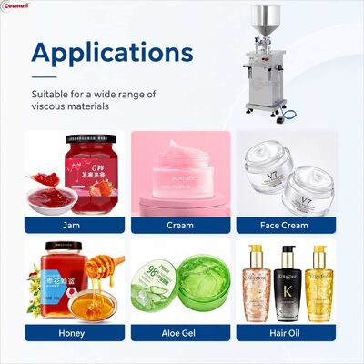 Pneumatic Paste Filling Machine 10-100mL Semi Automatic Cream Ointment Sauce Filler