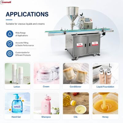 Single Nozzle Piston Filling Machine High Viscosity Cream Ketchup Sauce Filler
