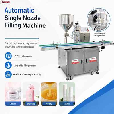 Single Nozzle Piston Filling Machine High Viscosity Cream Ketchup Sauce Filler