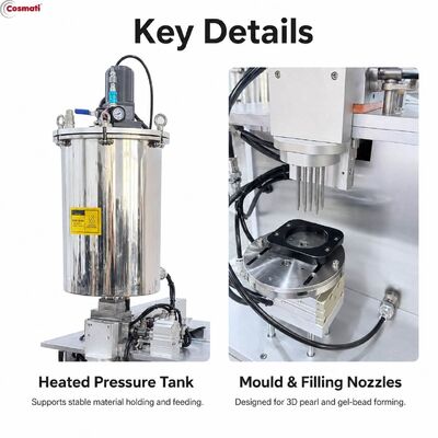 3D Pearl Cream Filling Machine 3-15mL Servo Cosmetic Gel Pattern Filler