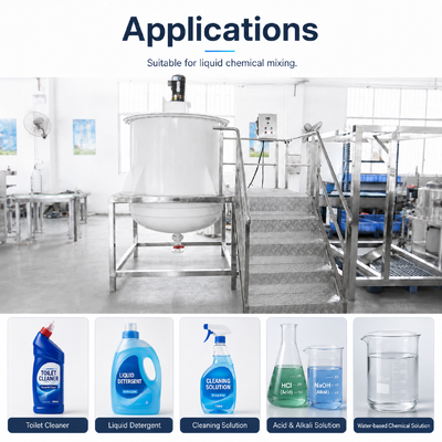 PP Mixing Tank 500L-3000L Polypropylene Anti Corrosion Toilet Cleaner Bleach Agitator